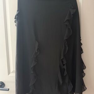 Wilfred by ARITZIA Black Asymmetrical Ruffle Skirt